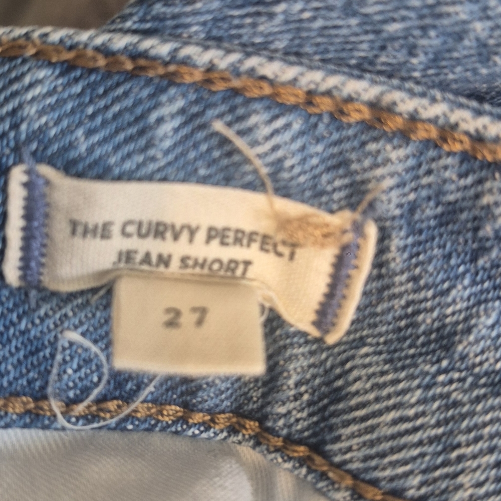 Madewell Curvy Perfect Jean Shorts Size 27 Raw Frayed Hem - Picture 6 of 8